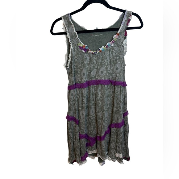 Odd Molly Funky Eclectic Floral Embroidered Mini Tunic Dress - Picture 1 of 5